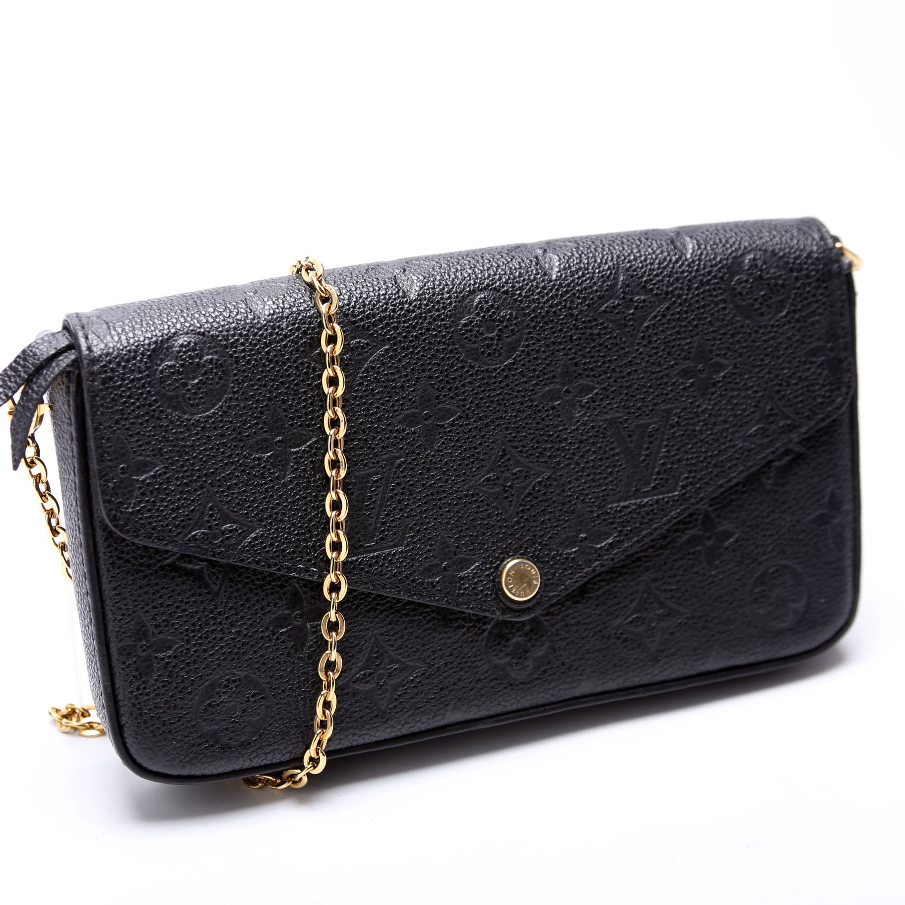 Louis Vuitton Pochette Felicie Empreinte Black Clutch Bag Black 4