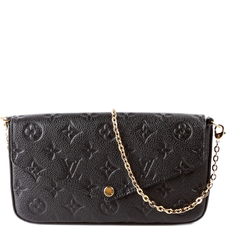 Louis Vuitton Pochette Felicie Empreinte Black Clutch Bag Black 5