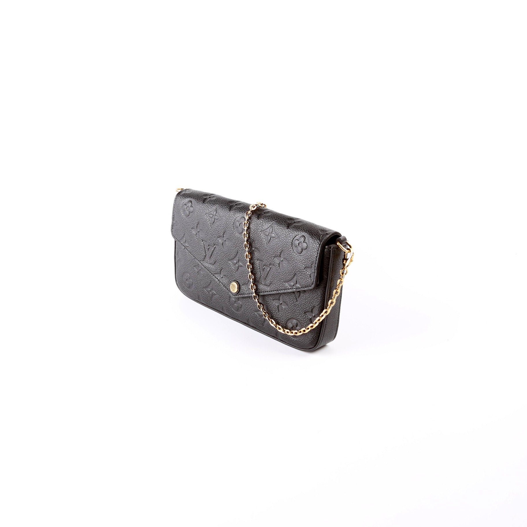 Louis Vuitton Pochette Felicie Empreinte Black Clutch Bag Black 5