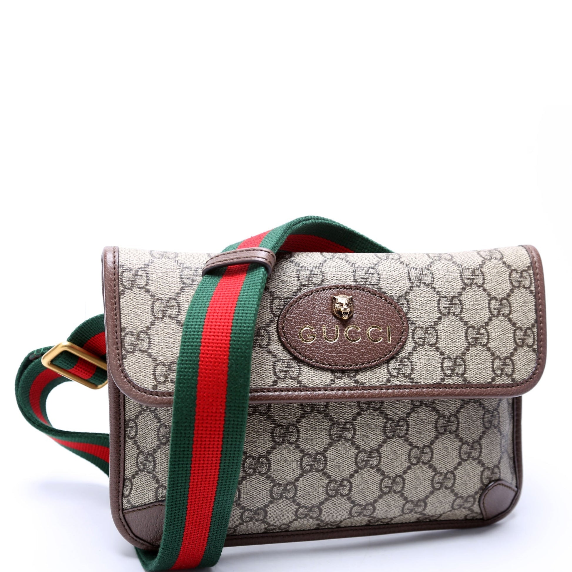 Gucci GG Supreme Neo Web Brown Belt Bag Brown