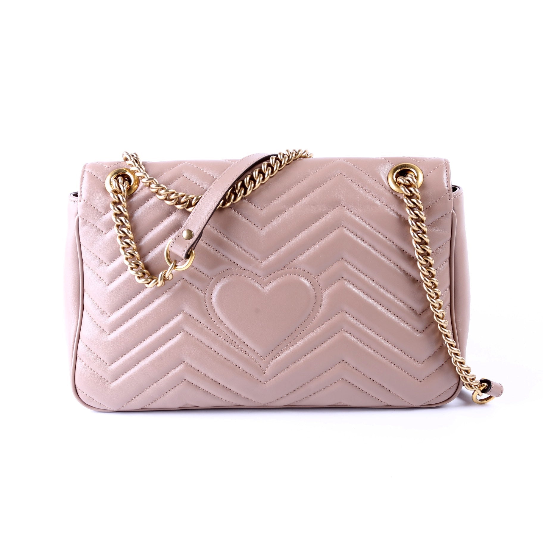 Gucci Marmont Leather Tan Medium Shoulder Bag