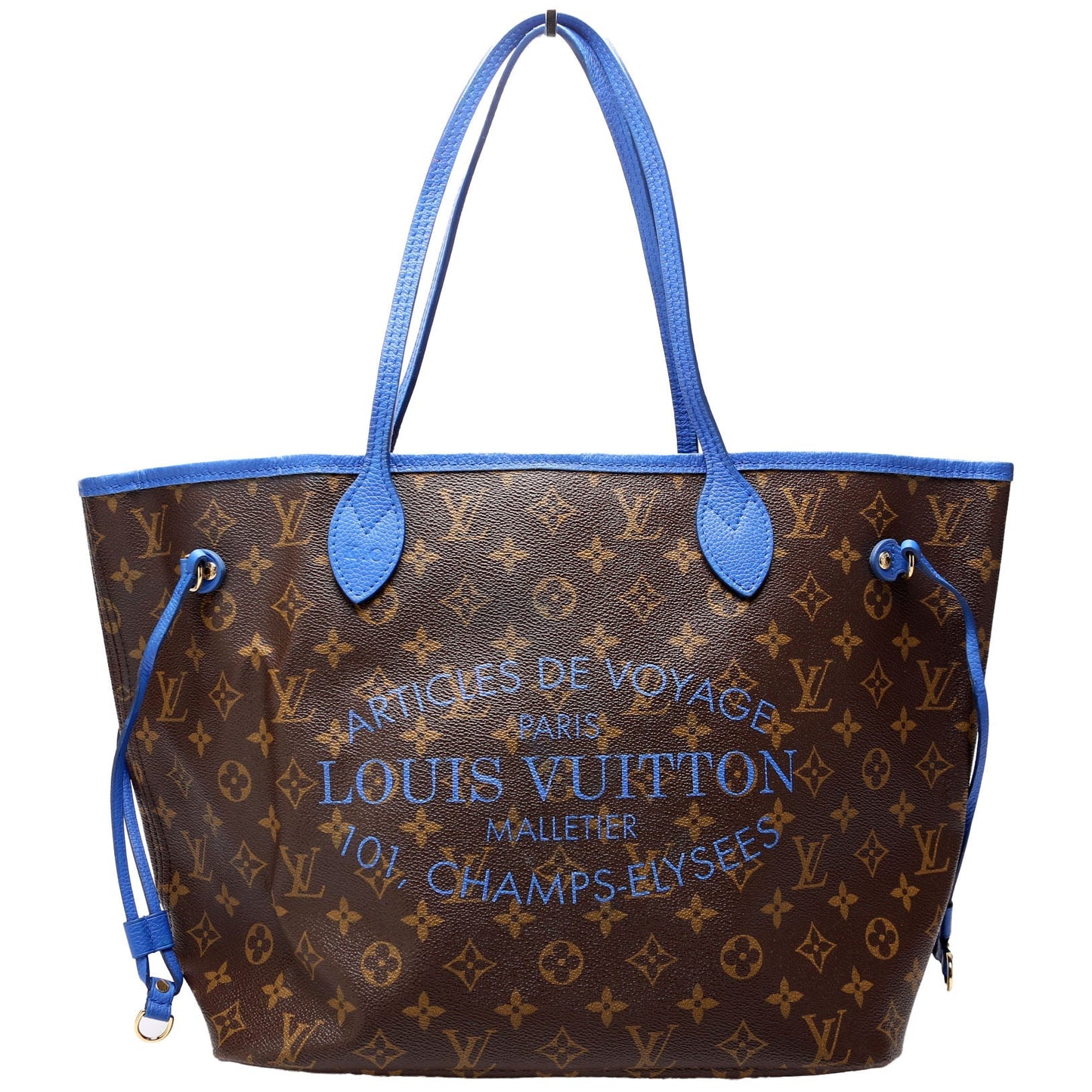 Louis Vuitton Neverfull MM Ikat Monogram Blue Tote Bag