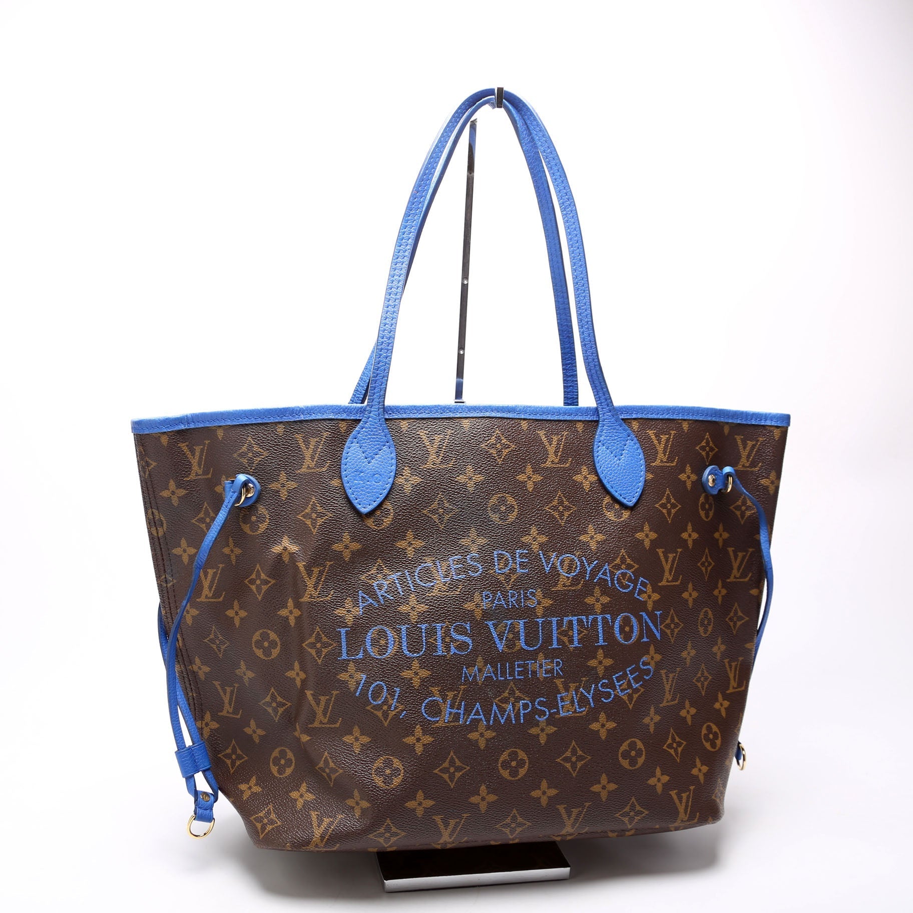 Louis Vuitton Neverfull MM Ikat Monogram Blue Tote Bag
