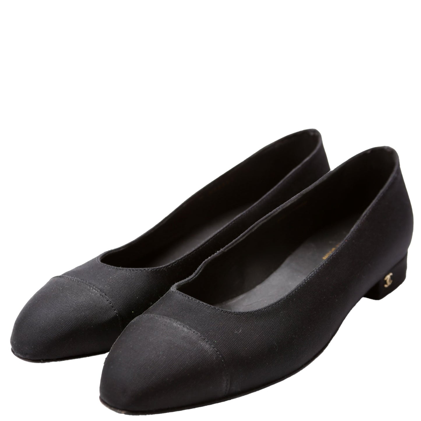 Chanel Cap Toe Uniform Ballet Flats Size 39 Black