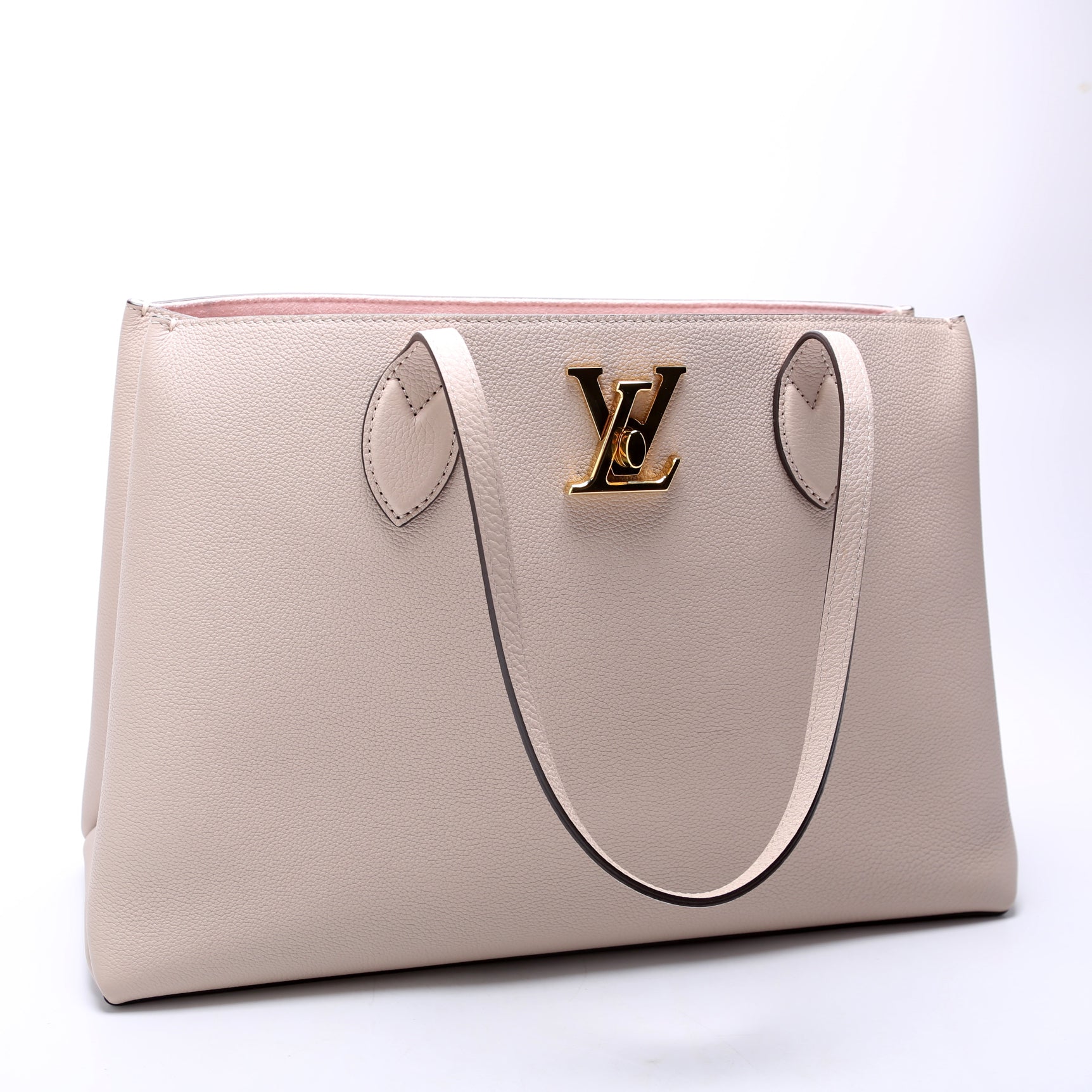 Louis Vuitton Lockme Shopper Calfskin Beige Handbag