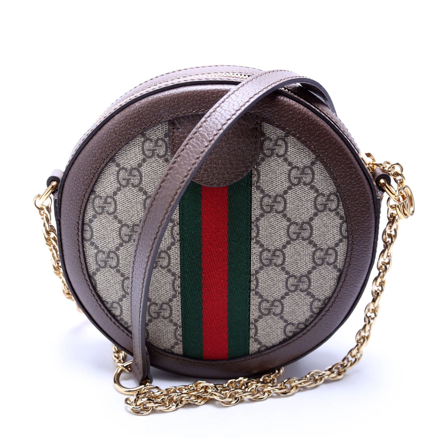 Gucci Ophidia GG Supreme Round Brown Small Crossbody Bag