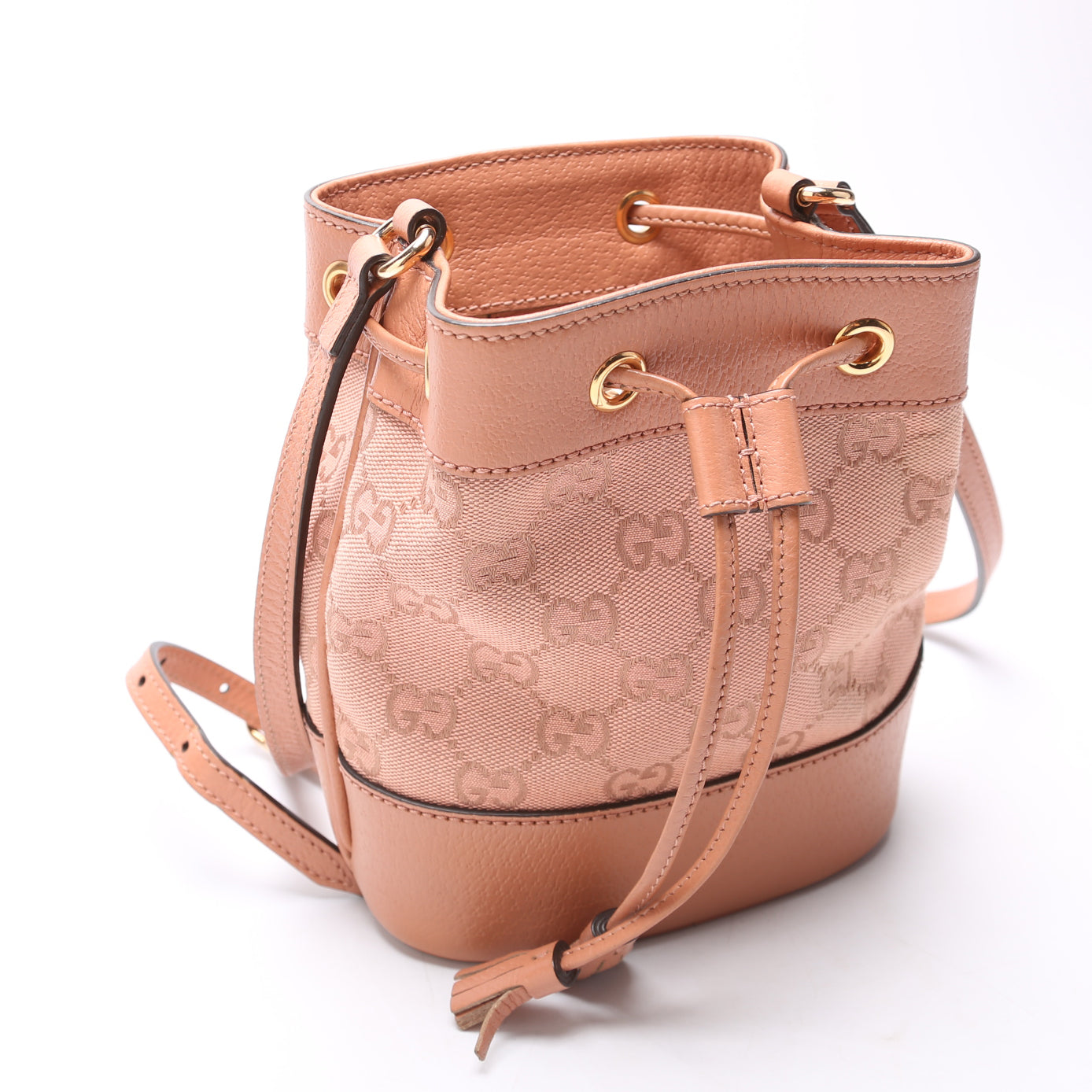 Gucci GG Ophidia Canvas Pink Mini Bucket Bag