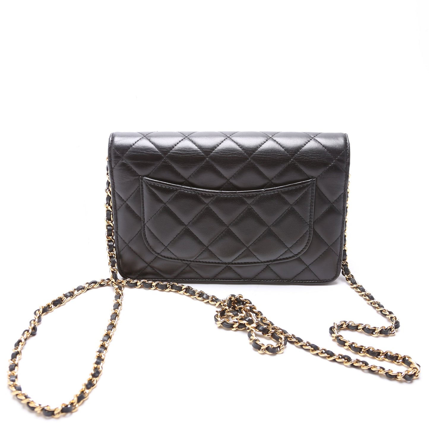 Chanel WOC Classic Quilted Lambskin Black Clutch Bag