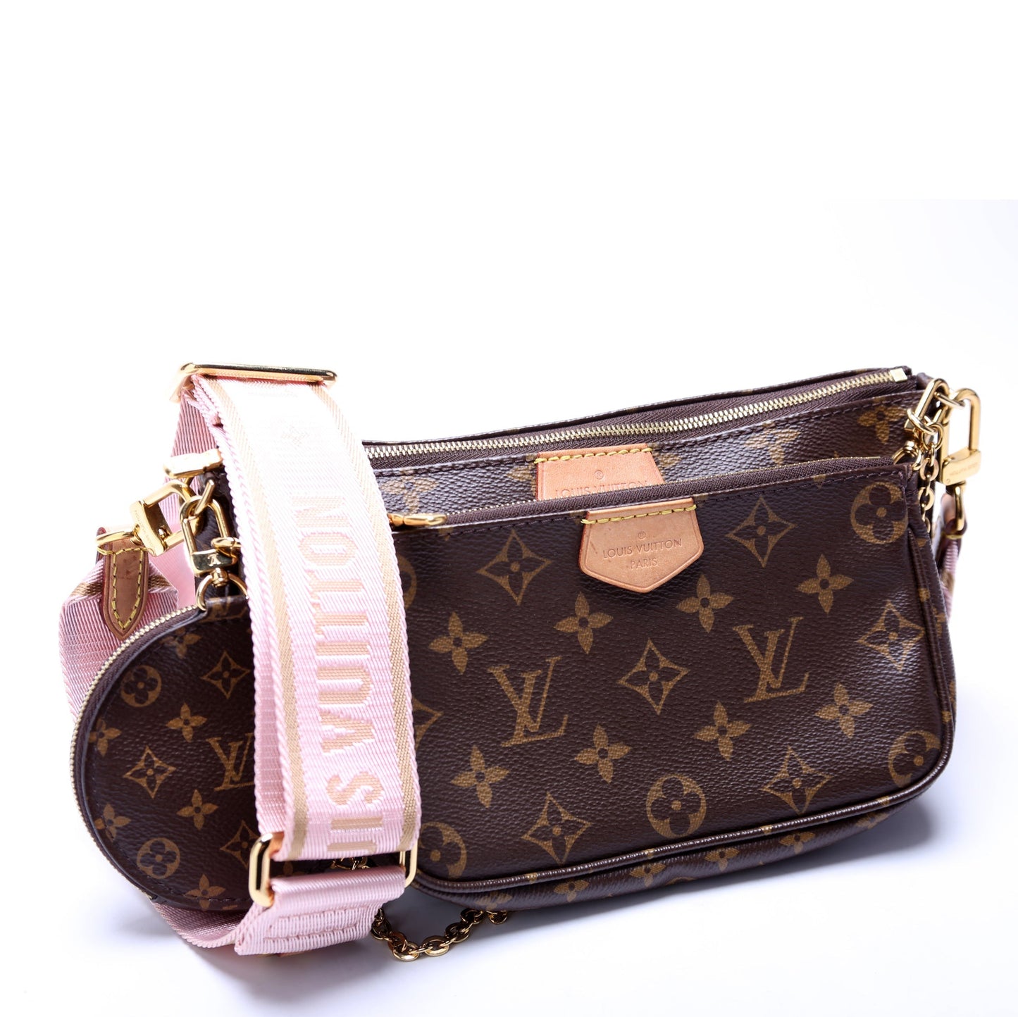 Louis Vuitton Multi Pochette Monogram Pink Clutch Bag Pink 3