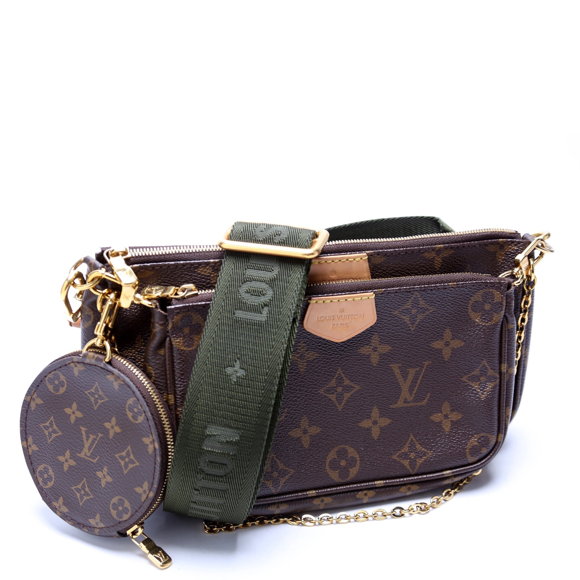 Louis Vuitton Multi Pochette Monogram Green Clutch Bag Green 5