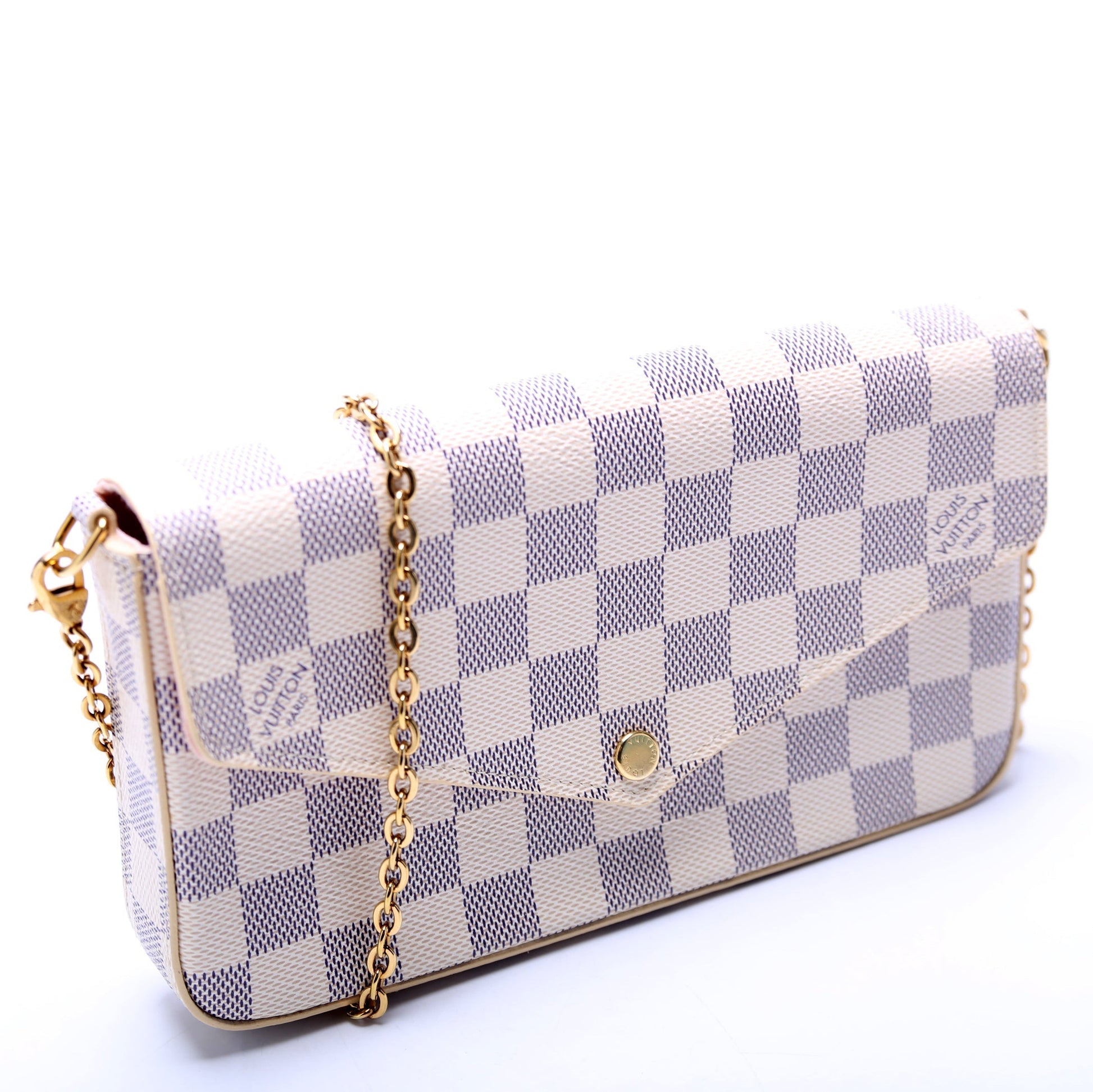 Louis Vuitton Pochette Felicie Azure Damier Pink Clutch Bag