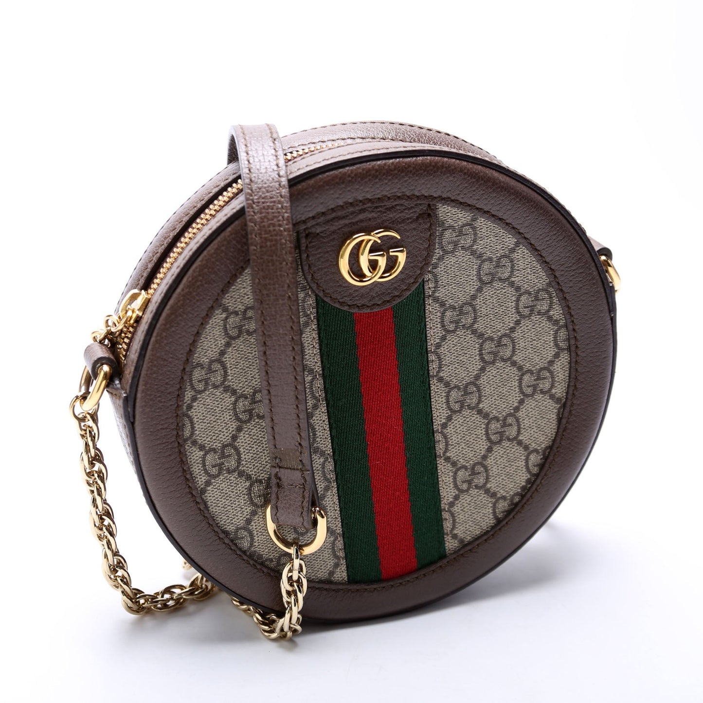 Gucci Ophidia GG Supreme Round Brown Small Crossbody Bag
