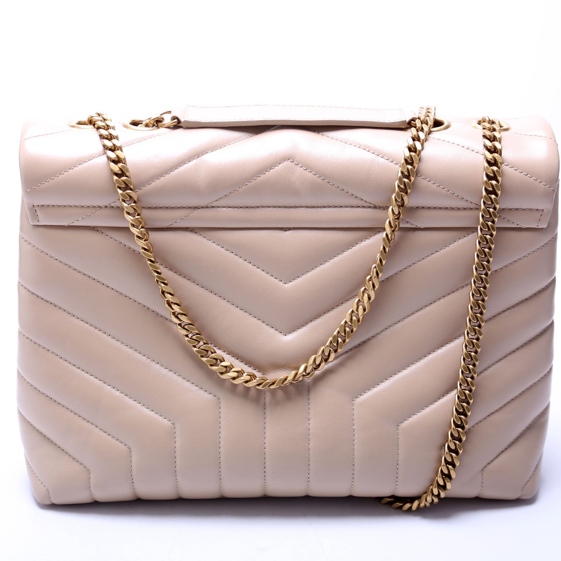 YSL Saint Laurent Loulou Bag Quilted Tan Medium Travel Bag