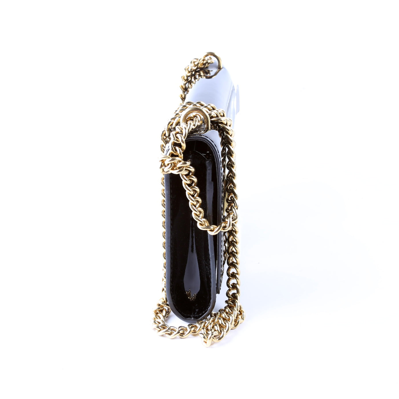 Louis Vuitton Louise MM Vernis Black Chain Handbag