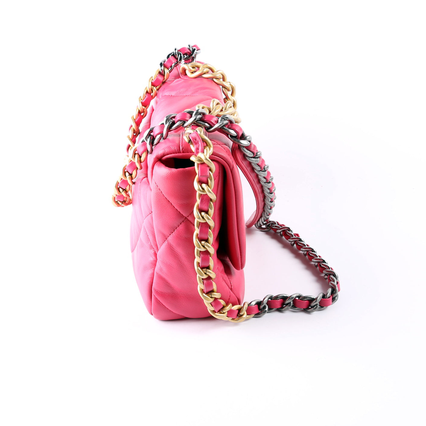 Chanel Quilted Goatskin 19 Flap 30M Pink Handbag