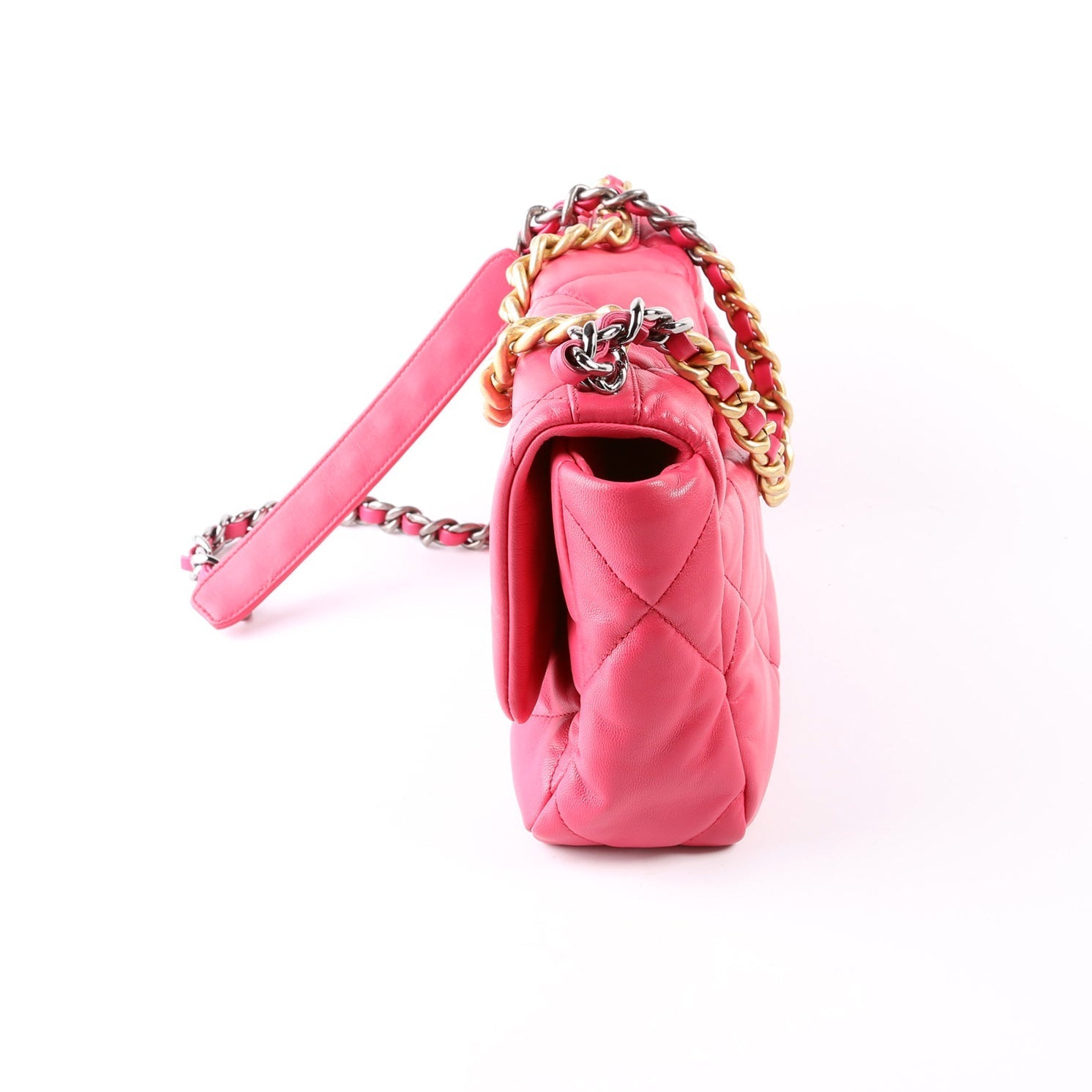Chanel Quilted Goatskin 19 Flap 30M Pink Handbag