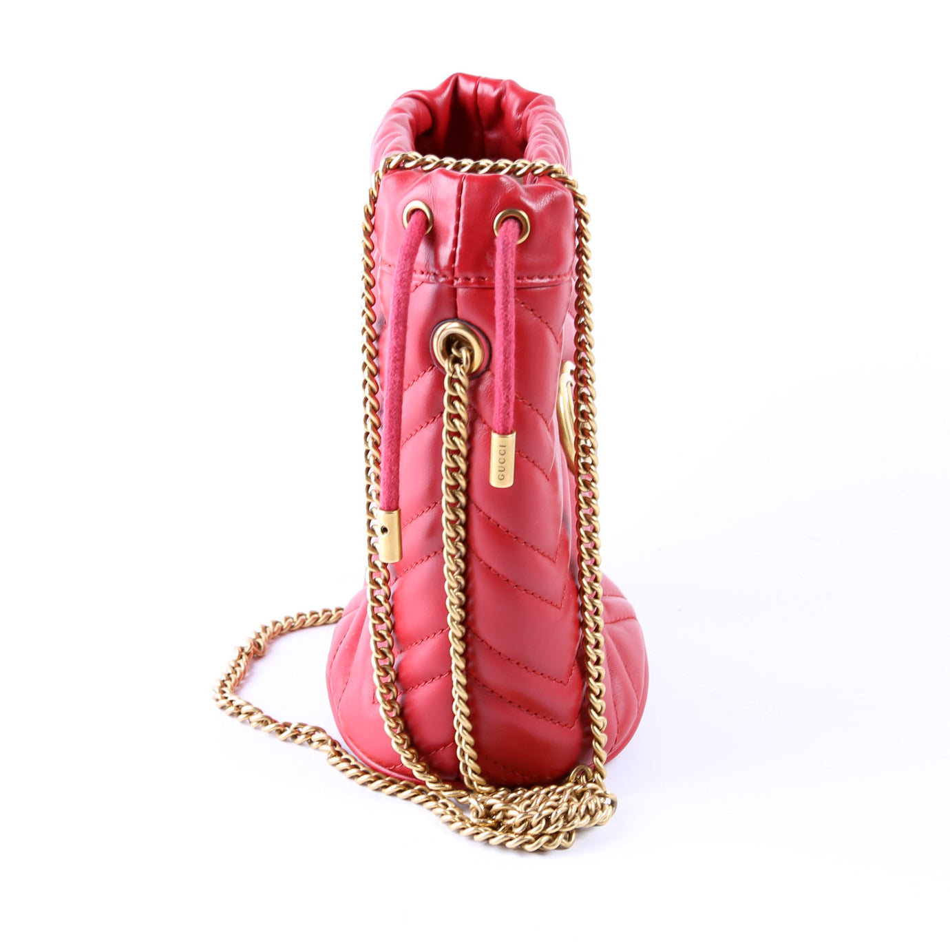 Gucci Marmont Red Mini Bucket Bag Red 1