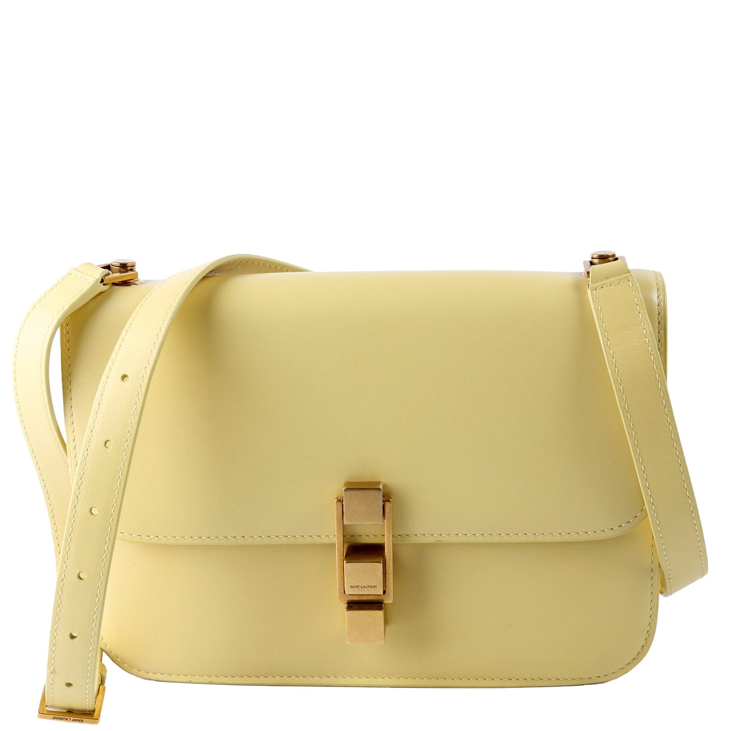 YSL Saint Laurent Calfskin Le Carre Satchel Yellow Bag Travel Bag