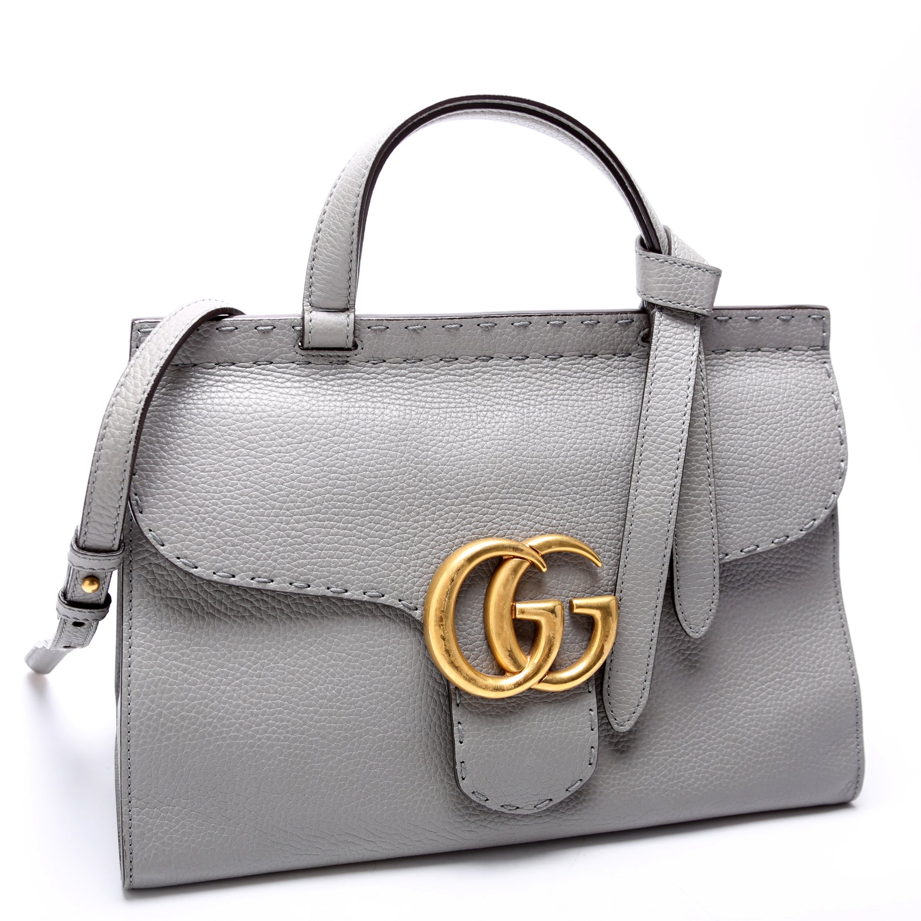 Gucci Marmont Grey Small Top Handle Travel Bag