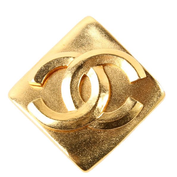 Chanel CC Logo Rhombus Brooch Gold