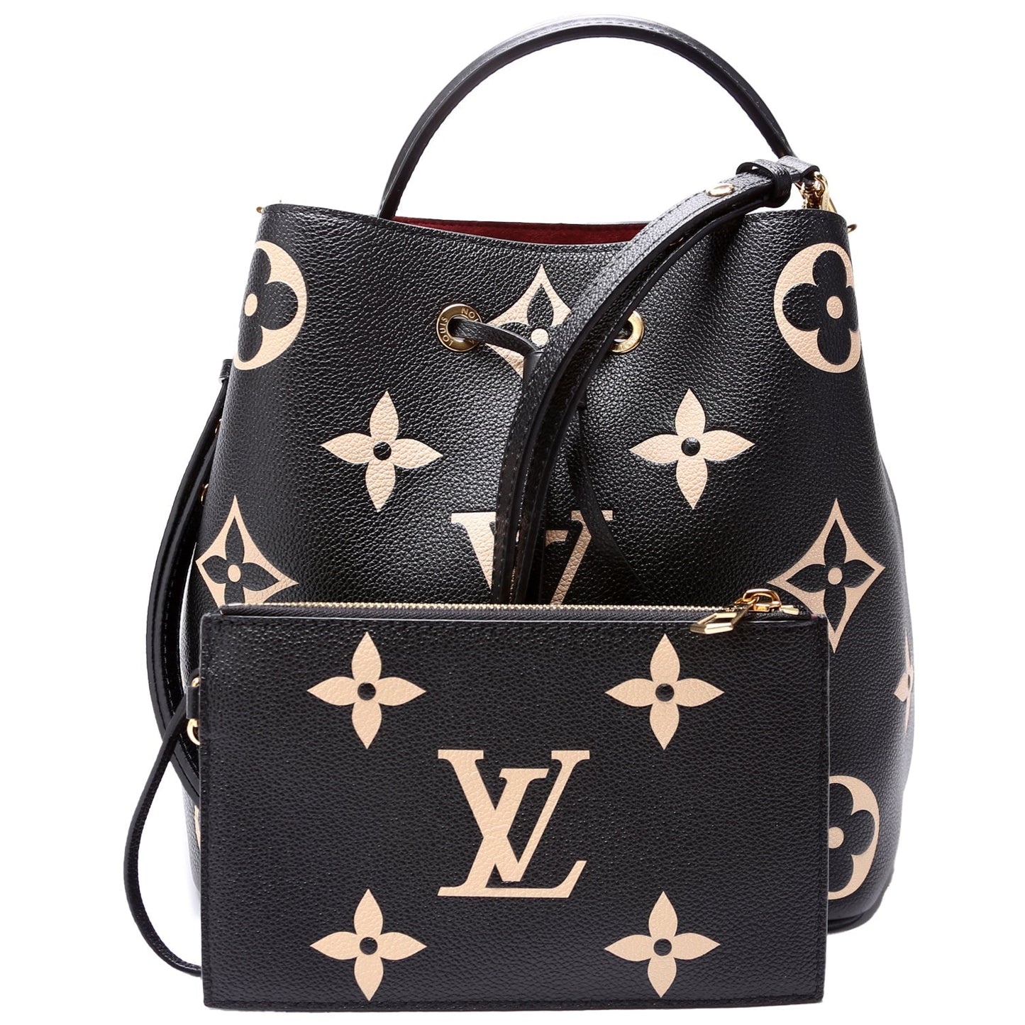 Louis Vuitton Neonoe MM Bicolor Empreinte Black Beige Handbag