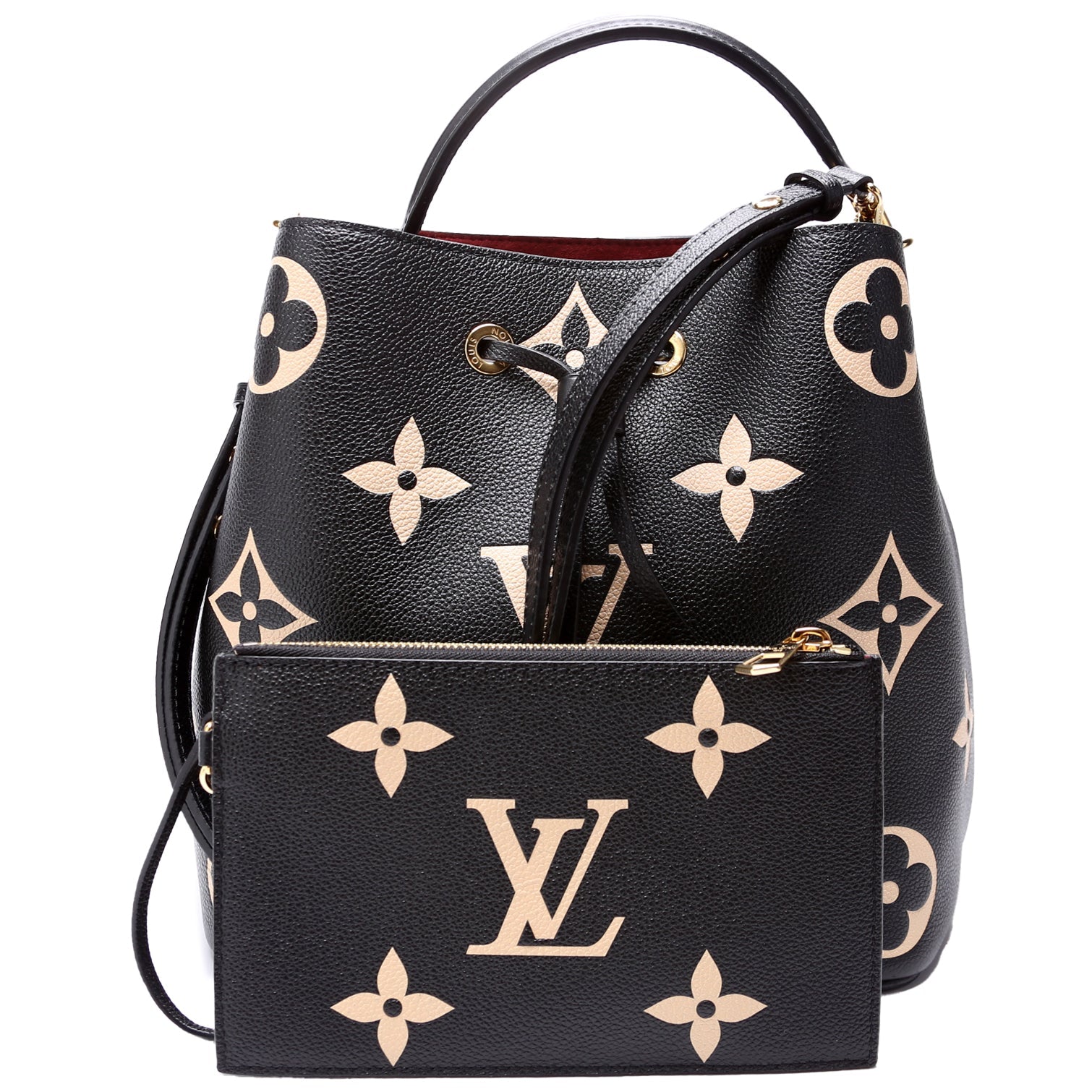 Louis Vuitton Neonoe MM Bicolor Empreinte Black Beige Handbag