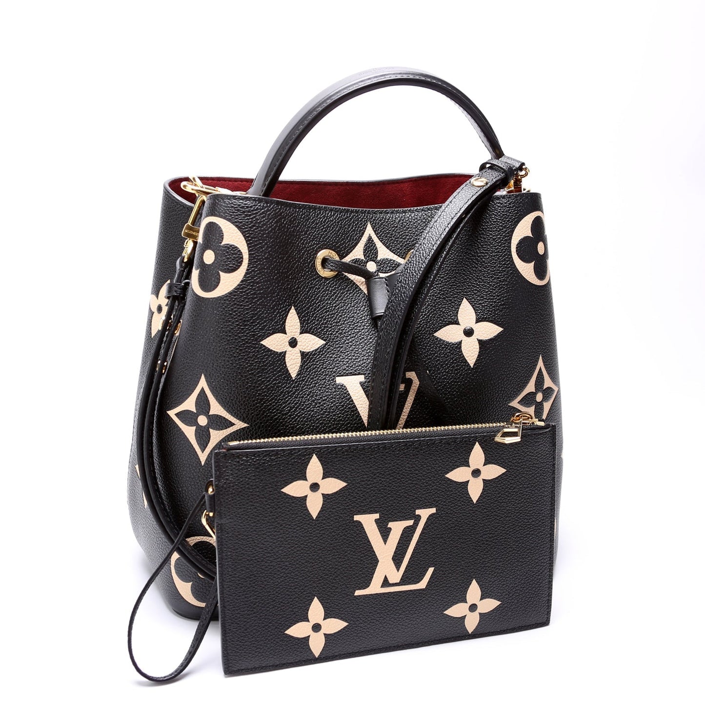 Louis Vuitton Neonoe MM Bicolor Empreinte Black Beige Handbag