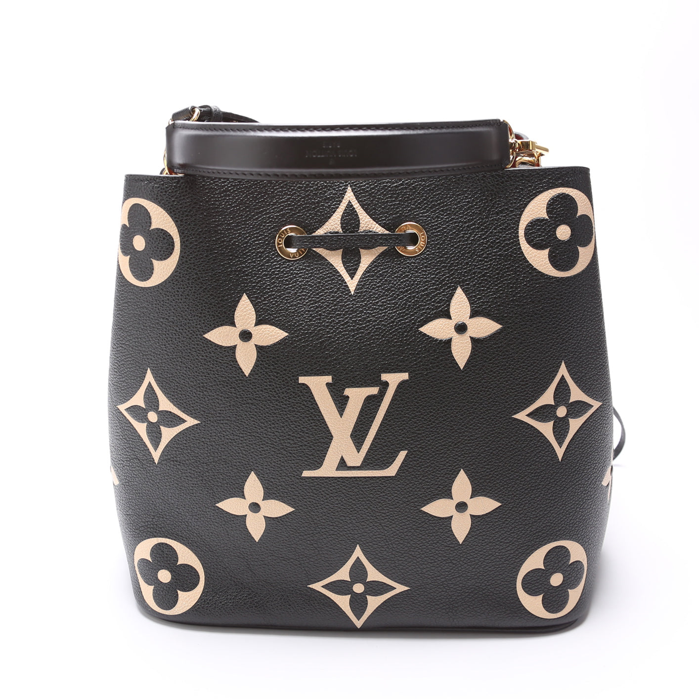 Louis Vuitton Neonoe MM Bicolor Empreinte Black Beige Handbag