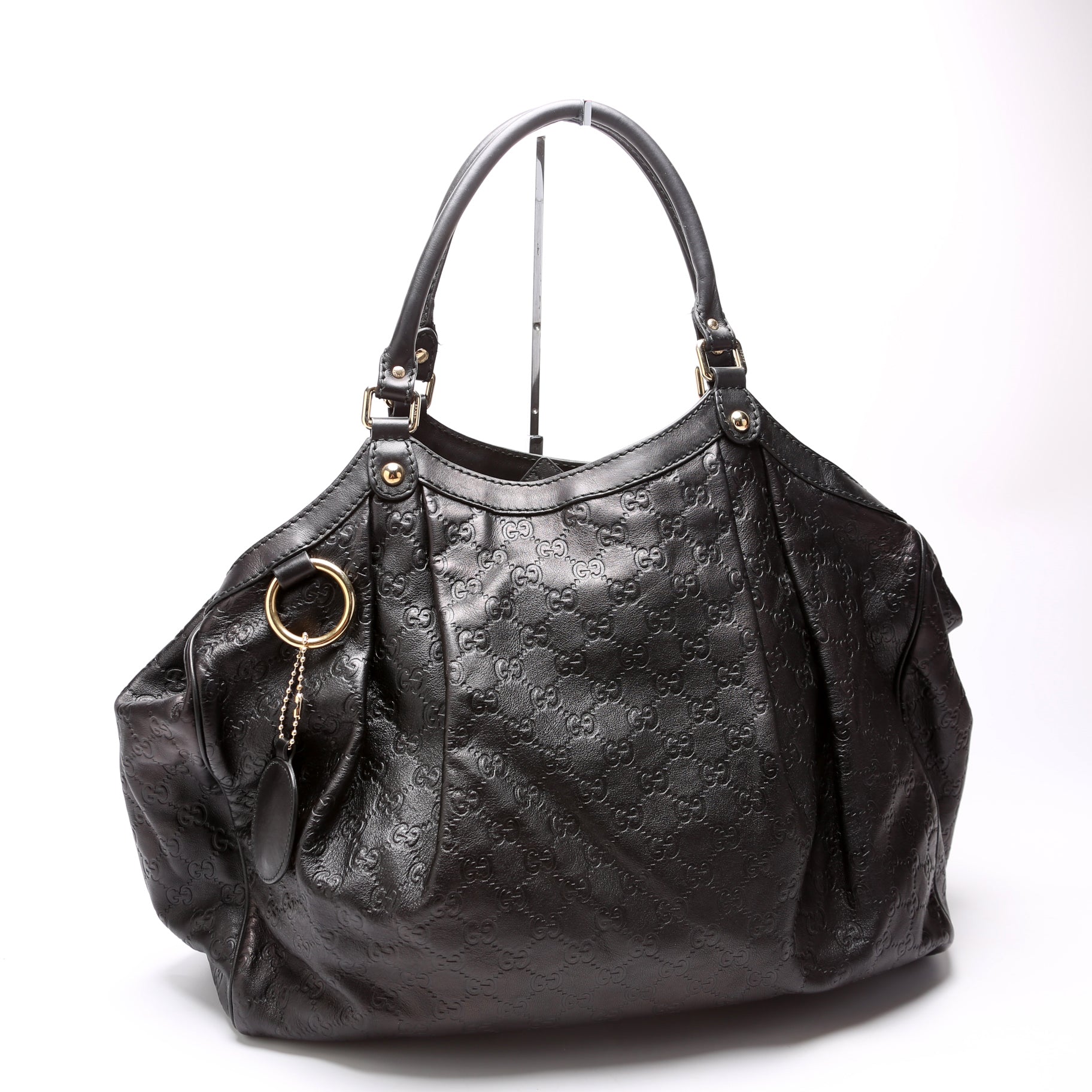 Gucci Sukey Leather Black Large Travel Bag