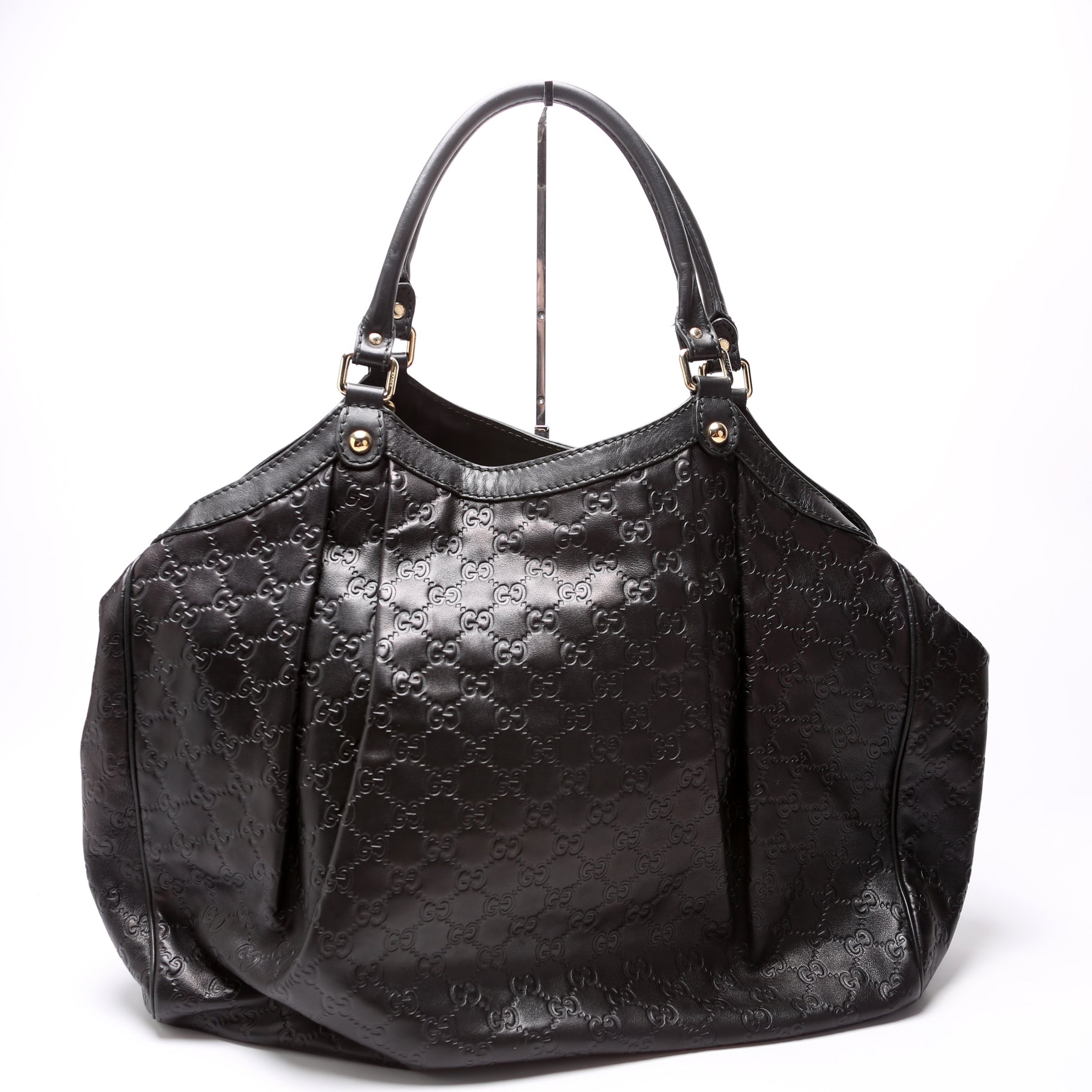 Gucci Sukey Leather Black Large Travel Bag
