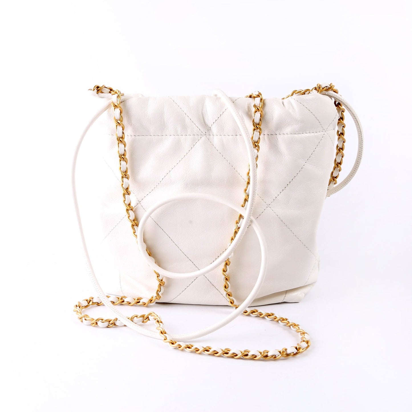 Chanel 22 Quilted Calfskin RFID White Mini Bag