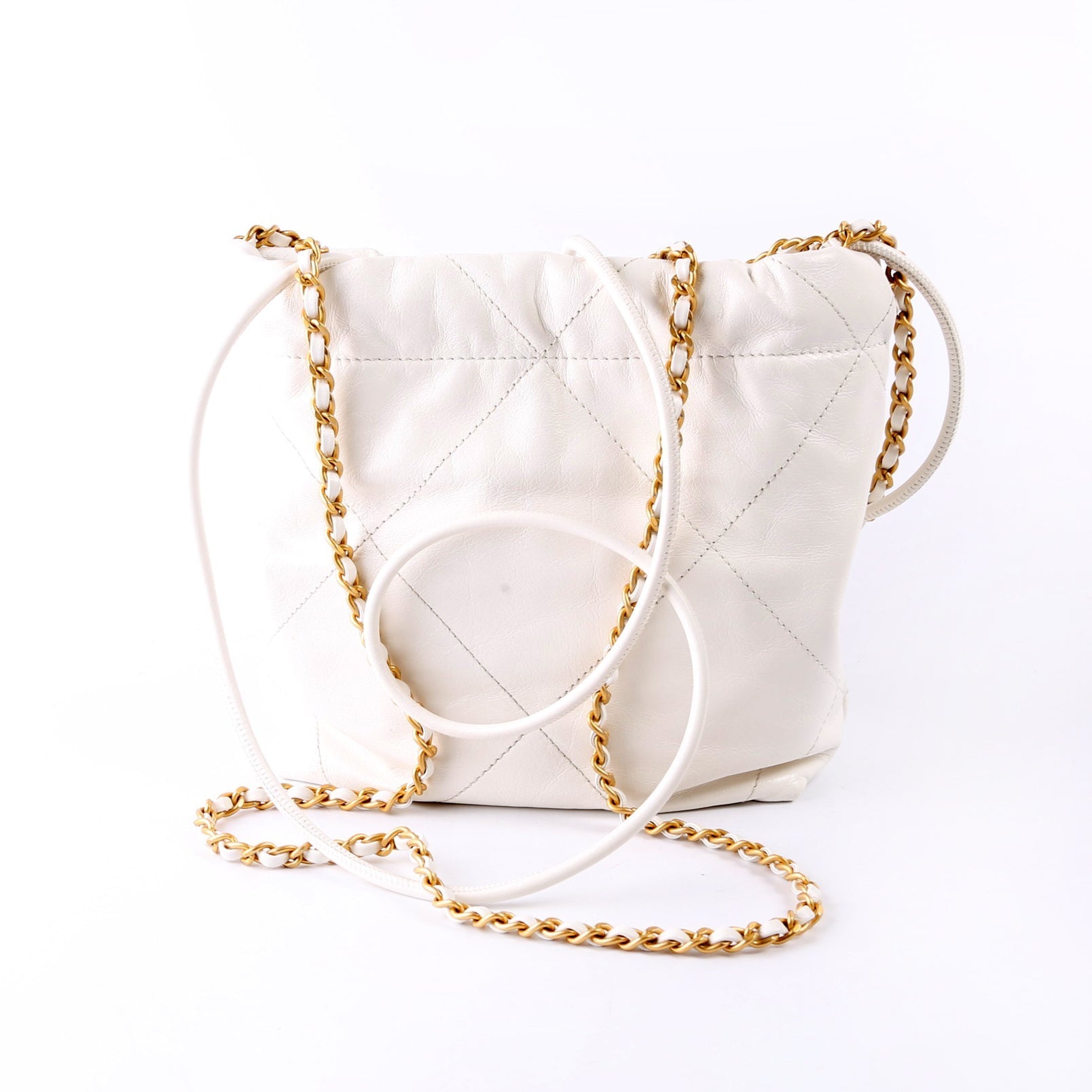 Chanel 22 Quilted Calfskin RFID White Mini Bag