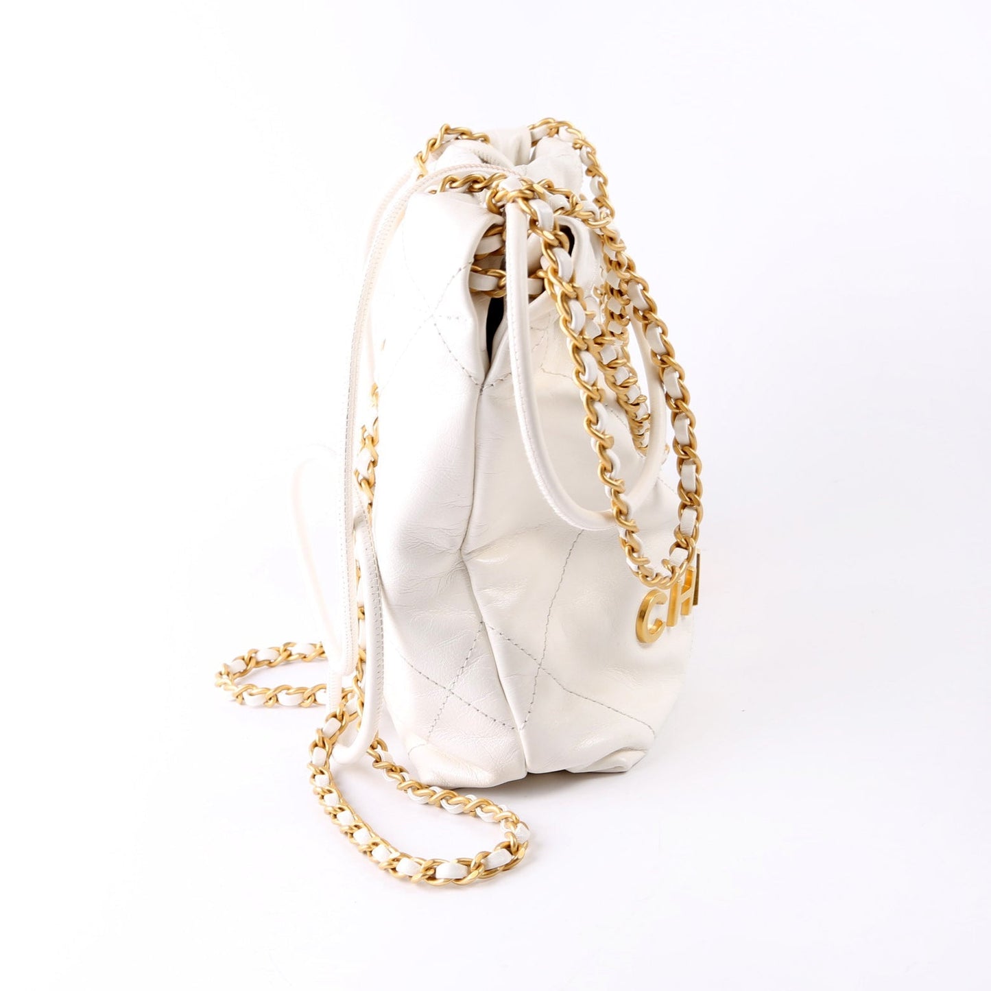 Chanel 22 Quilted Calfskin RFID White Mini Bag