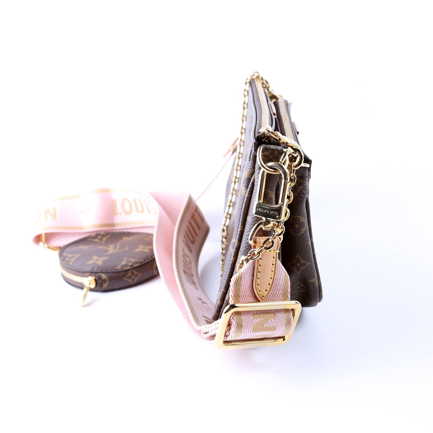 Louis Vuitton Multi Pochette Monogram Pink Clutch Bag Pink 5