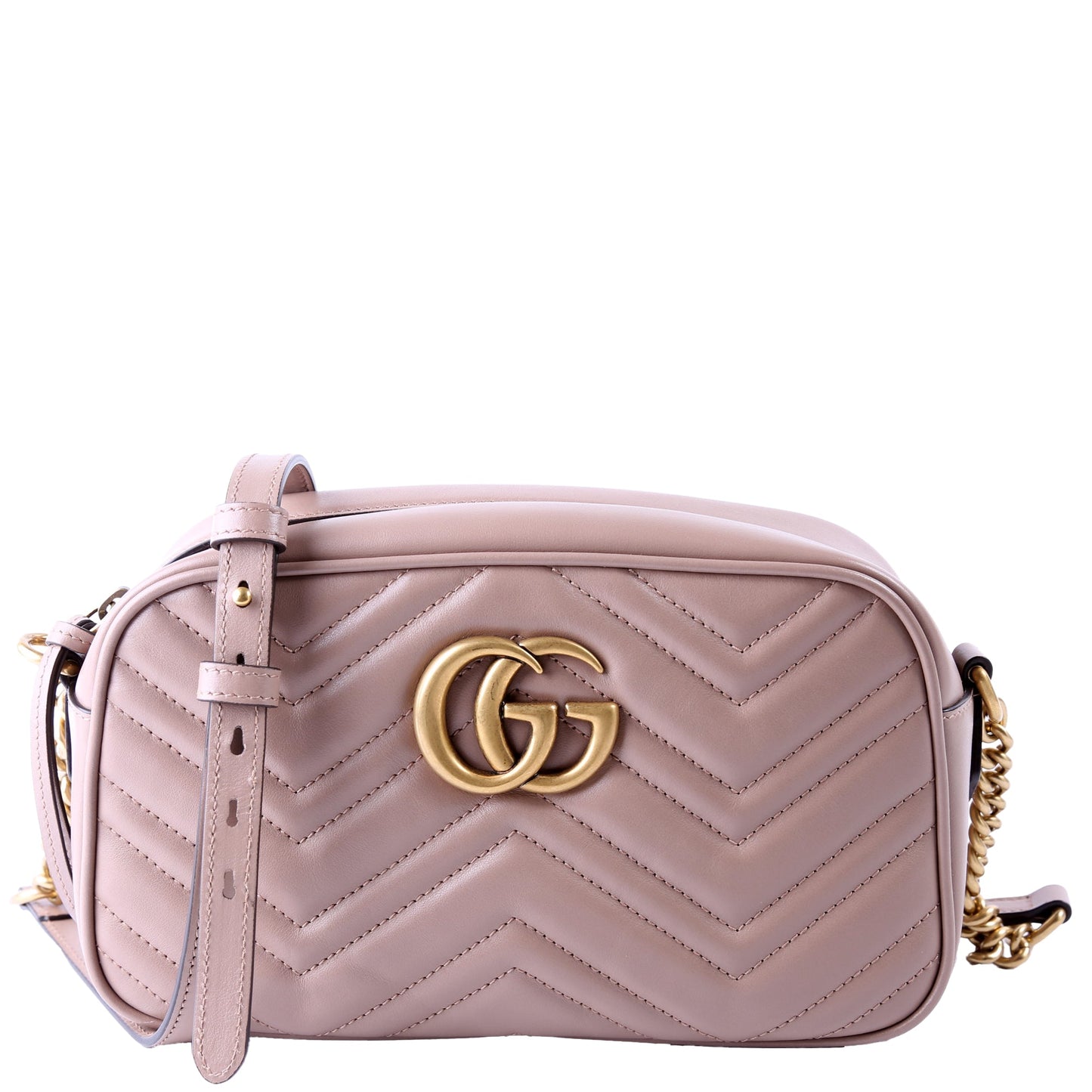 Gucci Marmont Camera Leather Beige Small Travel Bag