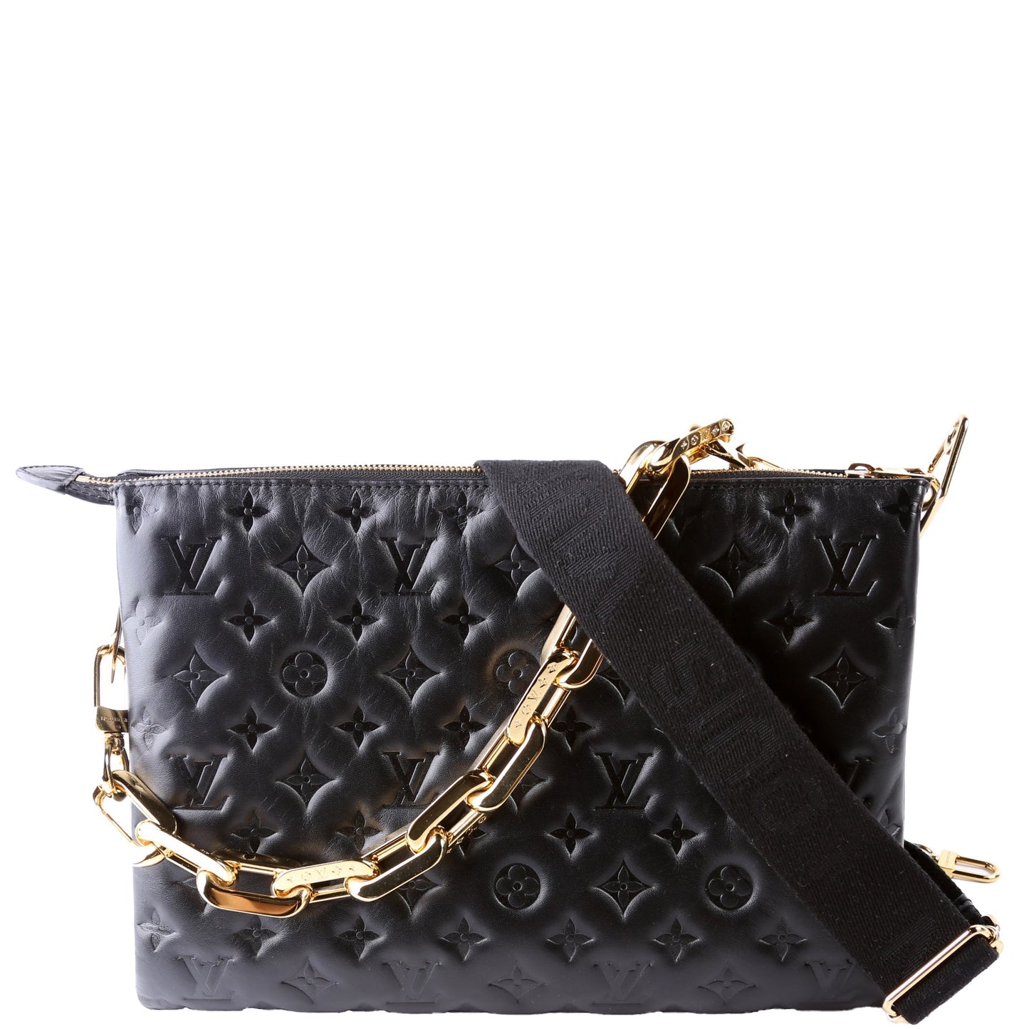 Louis Vuitton Coussin MM Lambskin Black Handbag Black 1