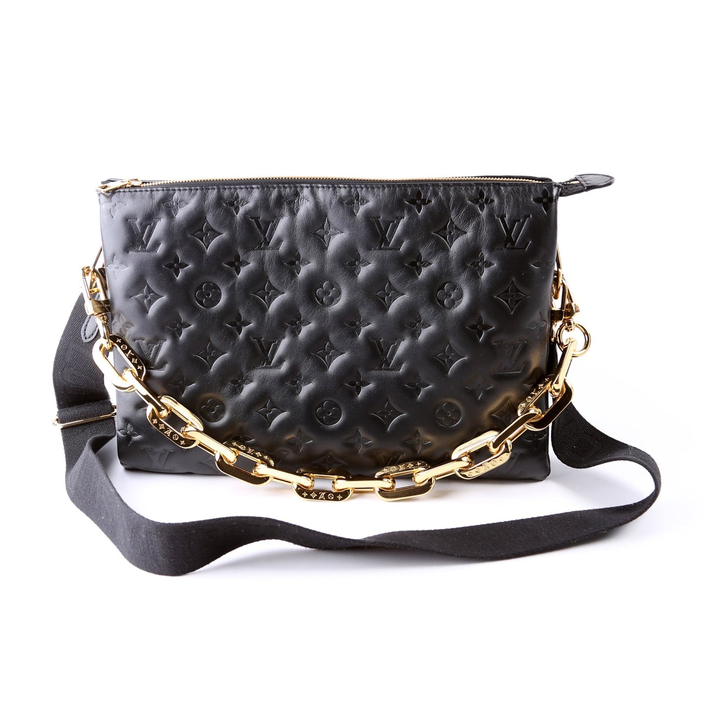Louis Vuitton Coussin MM Lambskin Black Handbag Black 1