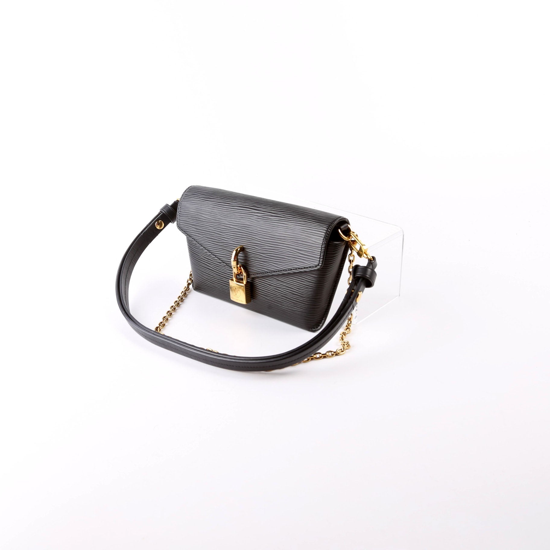 Louis Vuitton Padlock on Epi Black Handbag