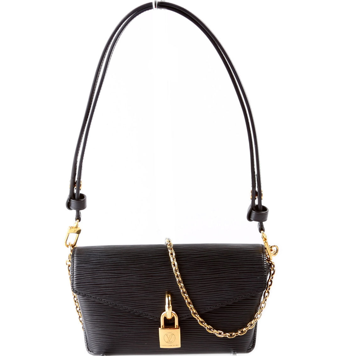 Louis Vuitton Padlock on Epi Black Handbag