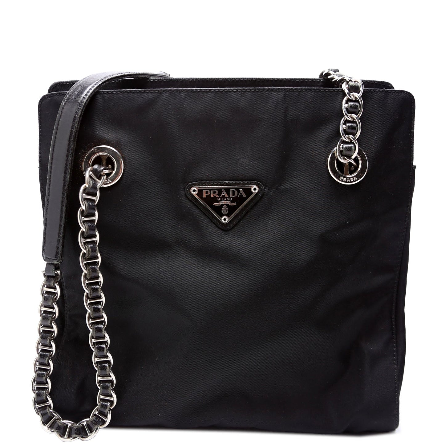 Prada Catena Shoulder Bag Nylon Black