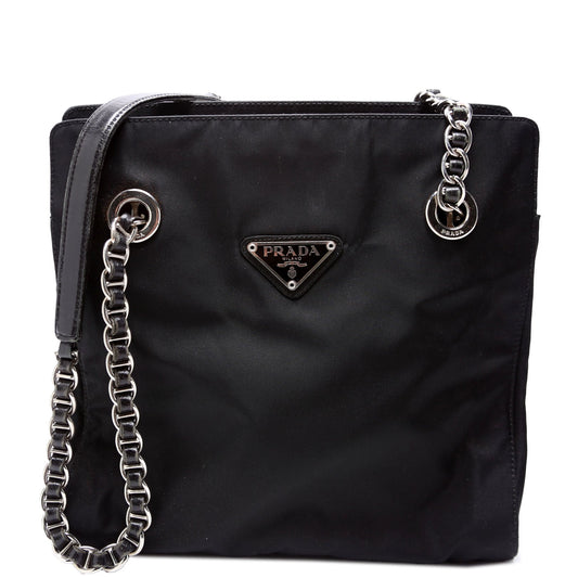 Prada Catena Shoulder Bag Nylon Black