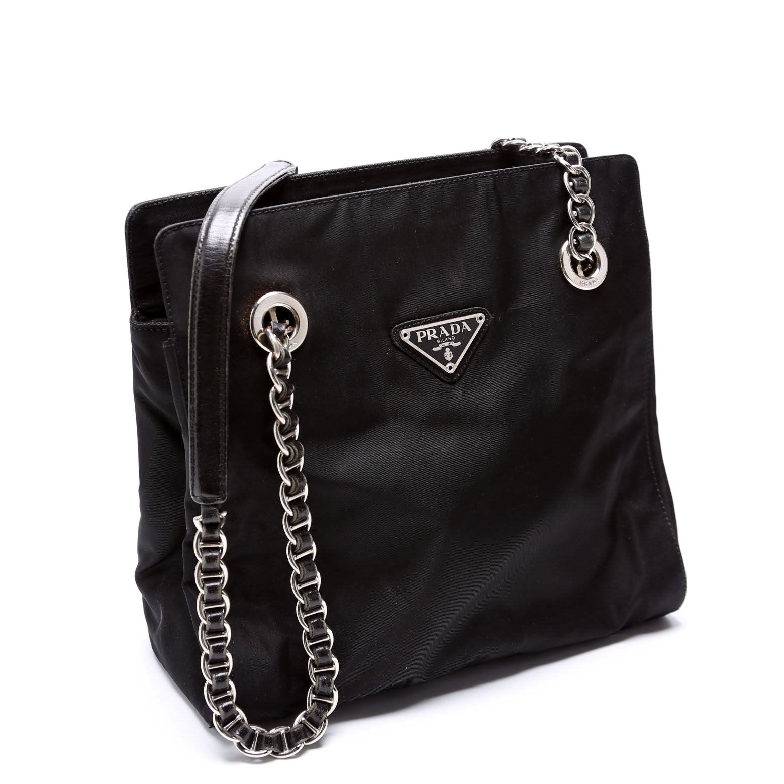 Prada Catena Shoulder Bag Nylon Black