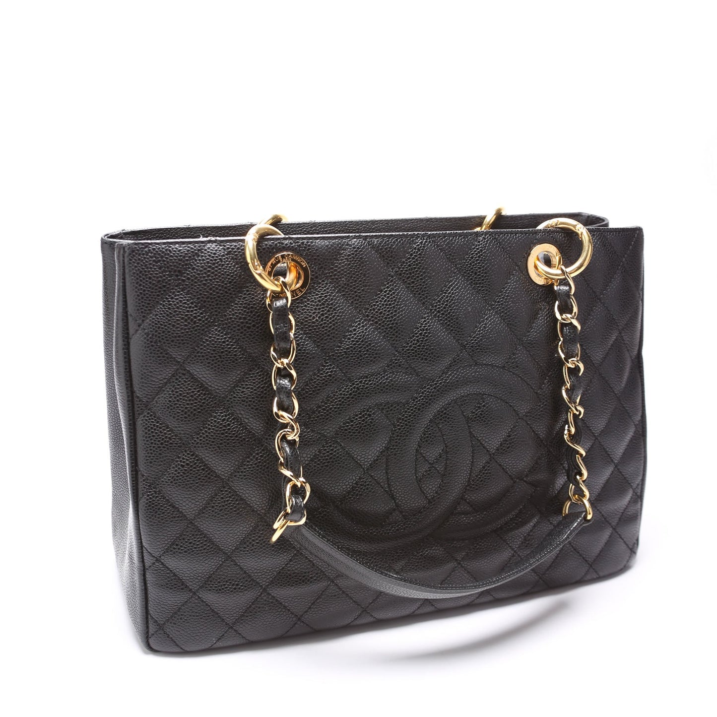 Chanel Grand Shopping Caviar Black Tote Bag Black 2
