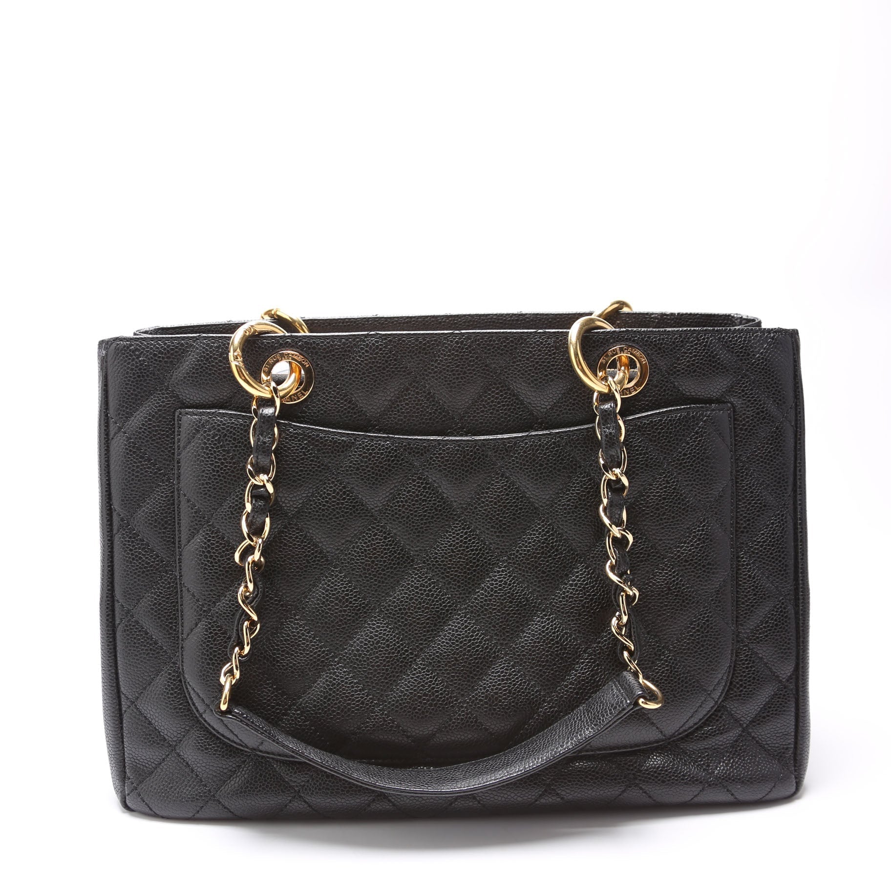 Chanel Grand Shopping Caviar Black Tote Bag Black 2