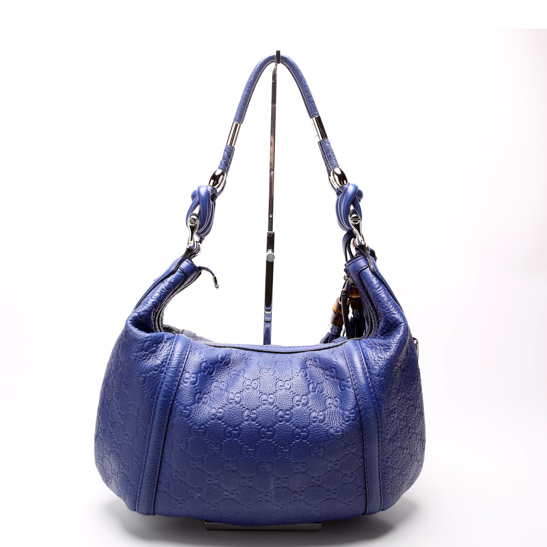 Gucci Techno Horsebit Blue Shoulder Bag Hobo Blue