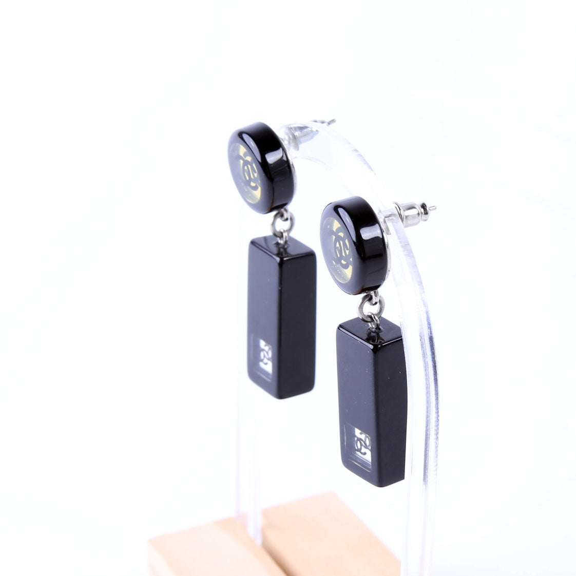Chanel Earrings: CC Resin Bar Drop
