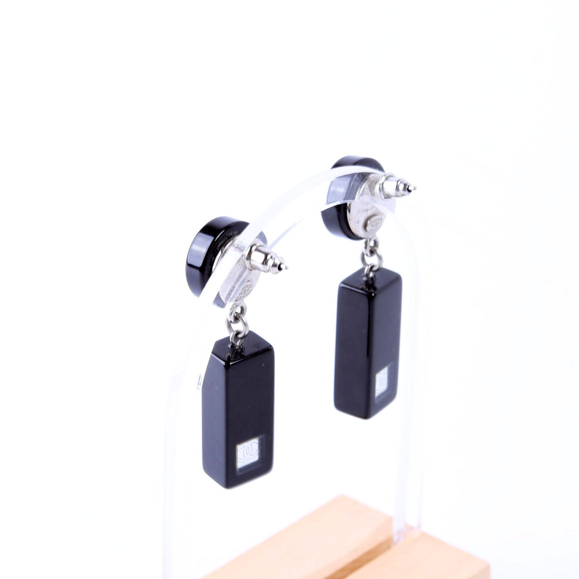 Chanel Earrings: CC Resin Bar Drop