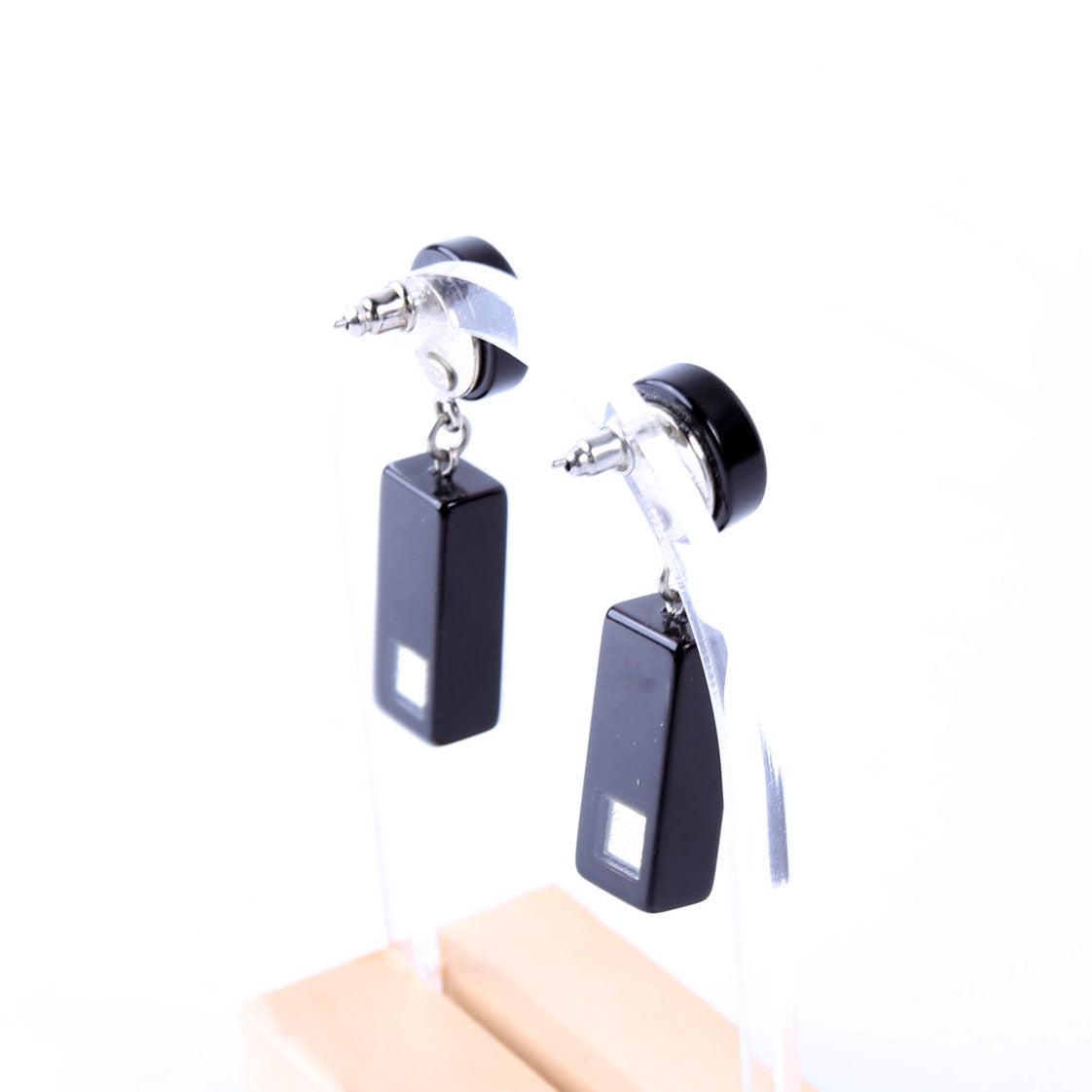 Chanel Earrings: CC Resin Bar Drop