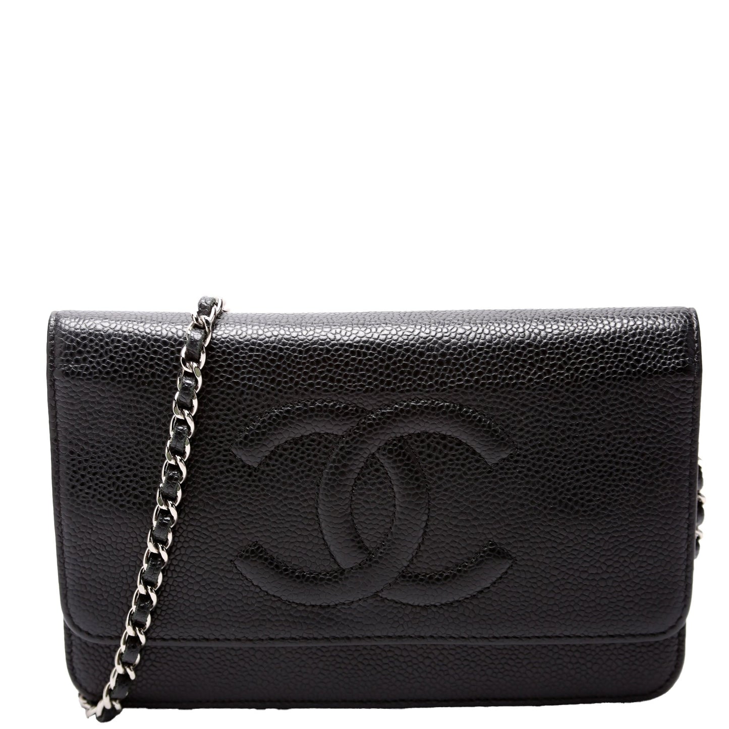 Chanel On Timeless CC Caviar Black Wallet Case