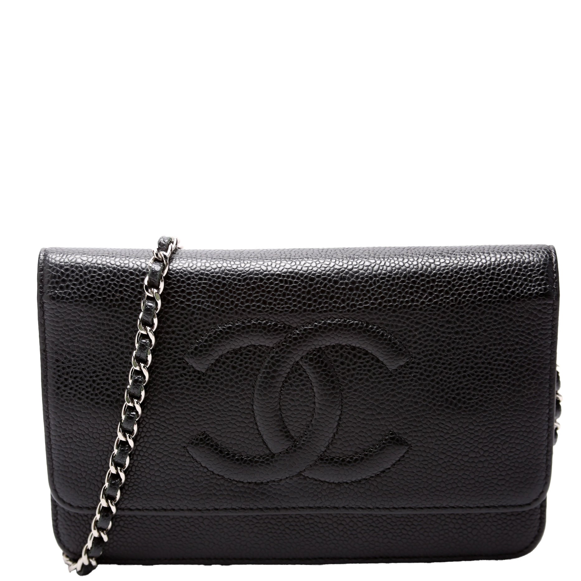 Chanel On Timeless CC Caviar Black Wallet Case